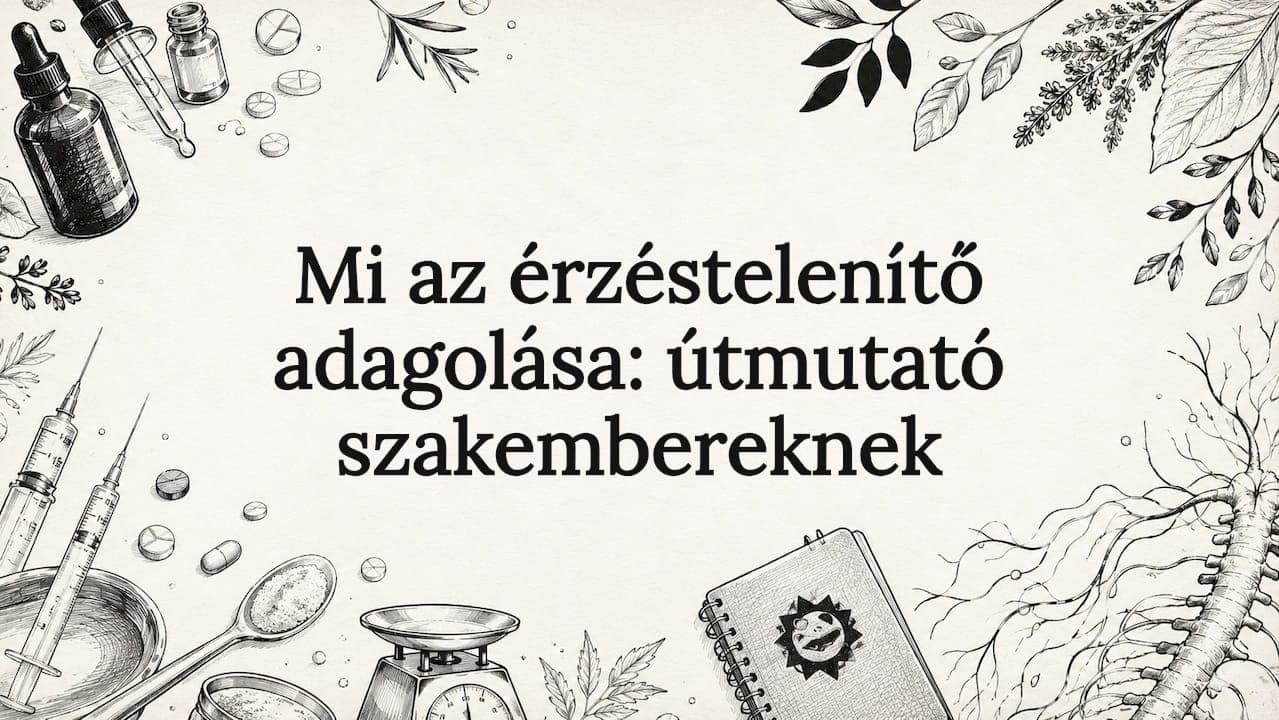 Mi az érzéstelenítő adagolása: útmutató szakembereknek